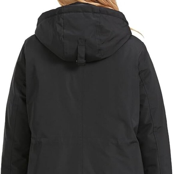 AIKKIA Women Black Slim-Fit Fall Coat-Trendy Hooded Puffer Coat  Sz: S(4) Black - Picture 5 of 12